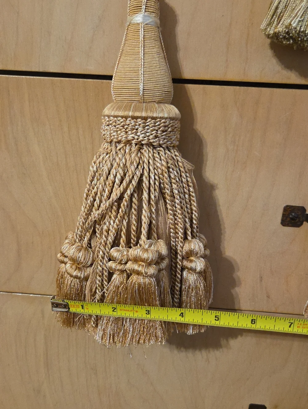 Decorative Gold Curtain Tassel Tiebacks - Set of 2